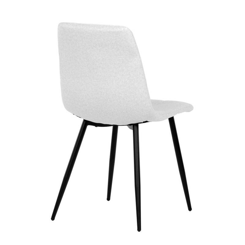 Autronic - Židle jídelní, bílá látka, čtyřnohá kovová podnož, černý mat - DCL-X7015 WT2 AKCE
