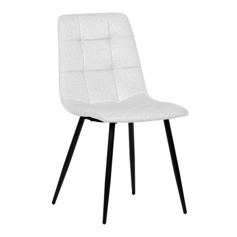 Autronic - Židle jídelní, bílá látka, čtyřnohá kovová podnož, černý mat - DCL-X7015 WT2 AKCE