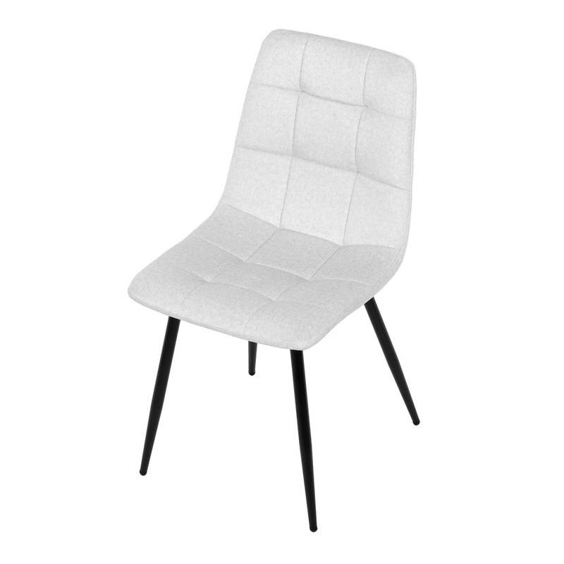 Autronic - Židle jídelní, bílá látka, čtyřnohá kovová podnož, černý mat - DCL-X7015 WT2 AKCE