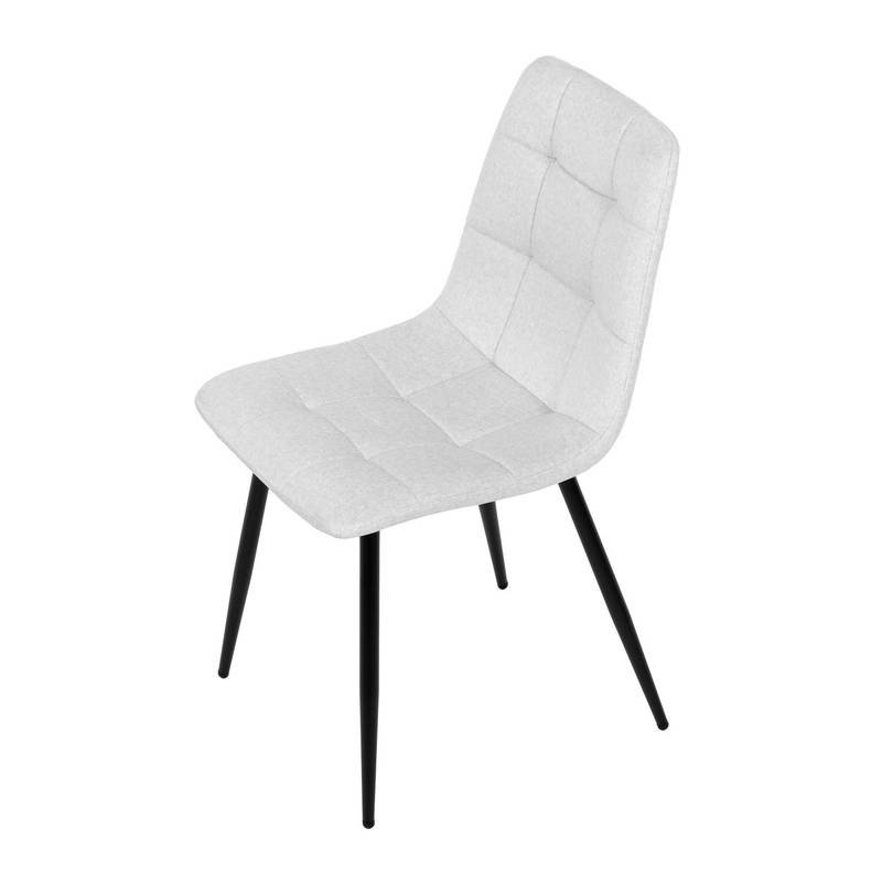 Autronic - Židle jídelní, bílá látka, čtyřnohá kovová podnož, černý mat - DCL-X7015 WT2 AKCE