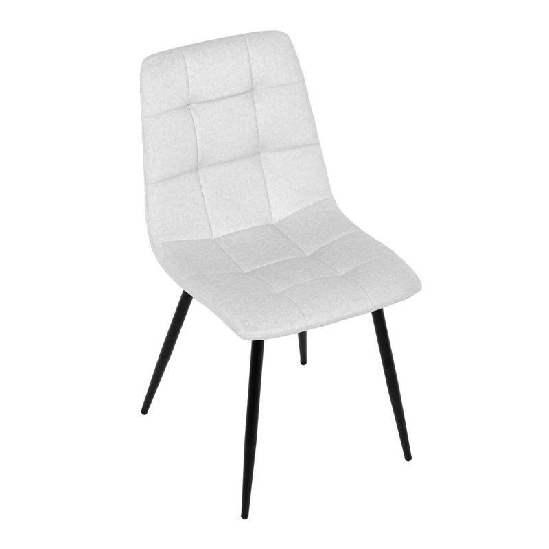 Autronic - Židle jídelní, bílá látka, čtyřnohá kovová podnož, černý mat - DCL-X7015 WT2 AKCE
