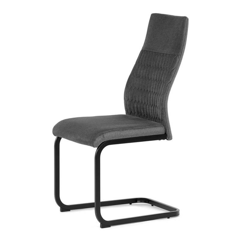 Autronic - Židle jídelní, šedá látka, černý kov - DCL-X7018 GREY2 AKCE