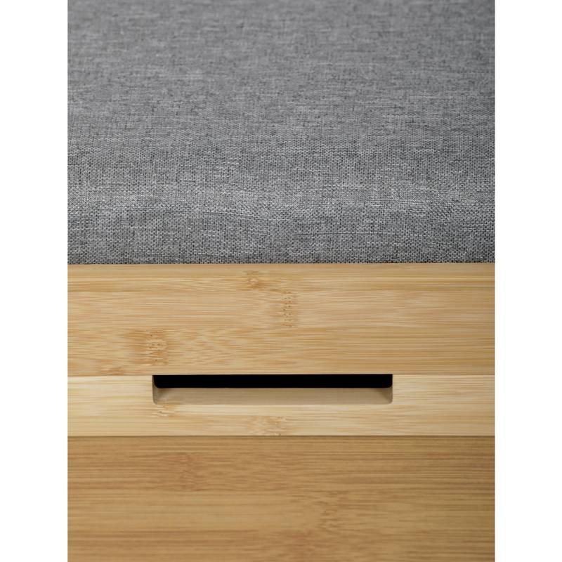 Autronic - Botník, masiv bambus, přírodní odstín, šedá látka - DR-N1014 GREY2 AKCE