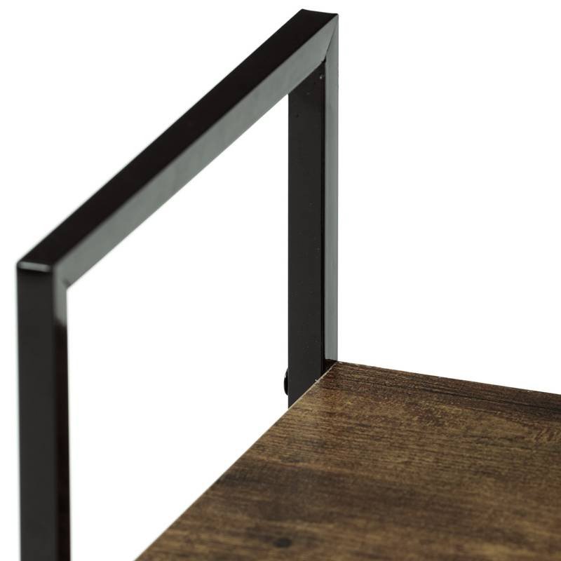 Autronic - Regál, 5 polic, dekor staré dřevo, MDF, černý lak - GD-225 OLW AKCE