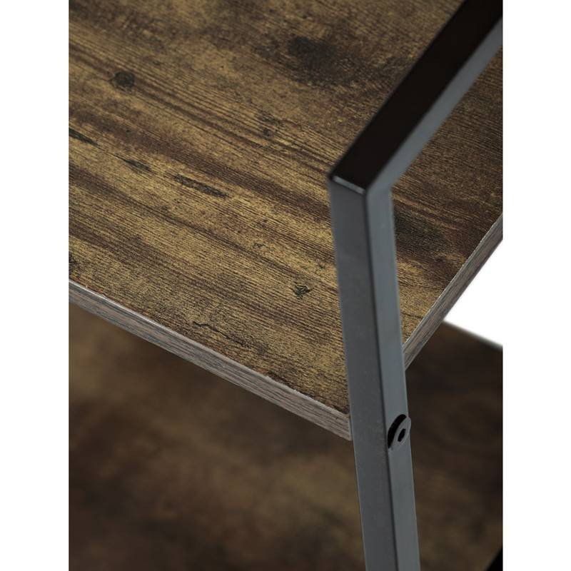 Autronic - Regál, 5 polic, dekor staré dřevo, MDF, černý lak - GD-225 OLW AKCE