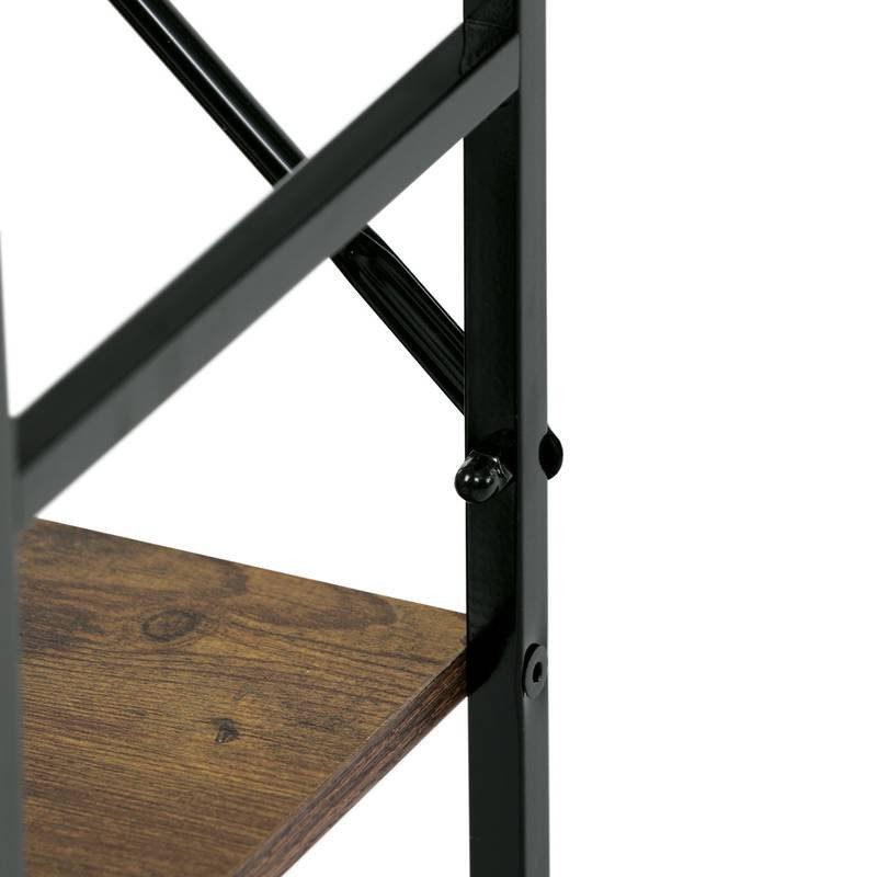 Autronic - Regál, 5 polic, dekor staré dřevo, MDF, černý lak - GD-225 OLW AKCE