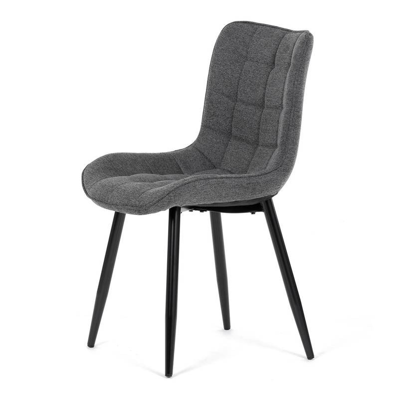 Autronic - Židle jídelní, šedá látka, černé kovové nohy - HC-462 GREY2