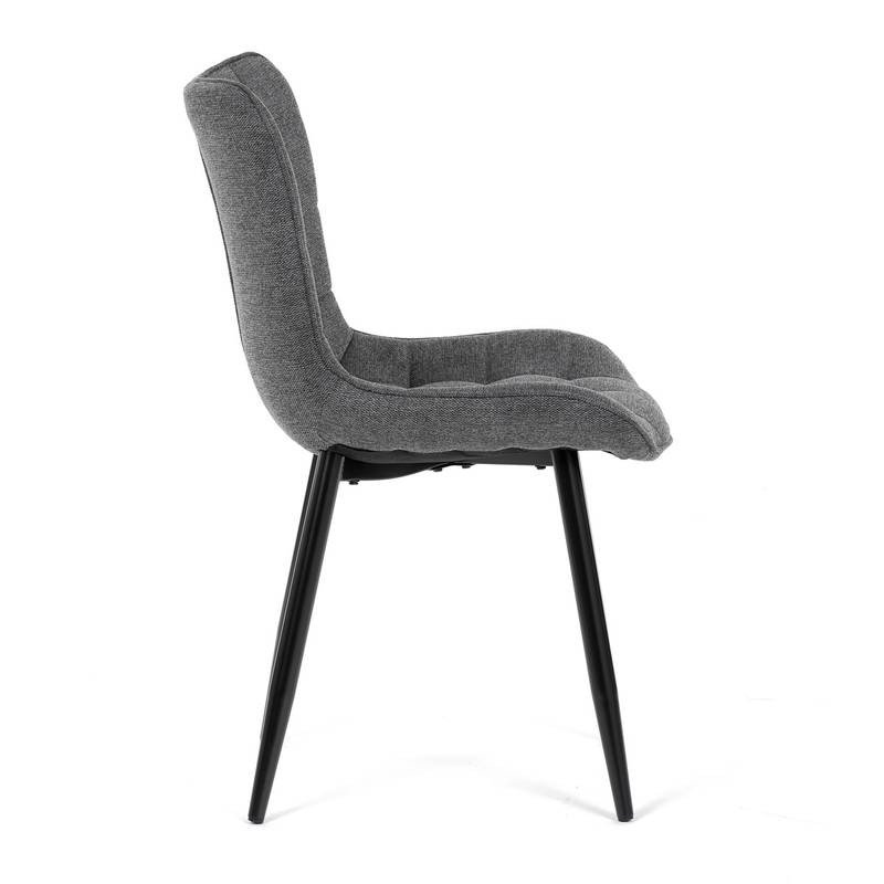 Autronic - Židle jídelní, šedá látka, černé kovové nohy - HC-462 GREY2