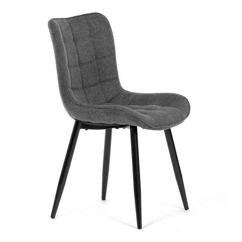 Autronic - Židle jídelní, šedá látka, černé kovové nohy - HC-462 GREY2