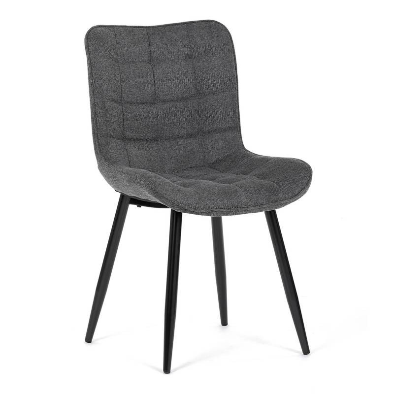 Autronic - Židle jídelní, šedá látka, černé kovové nohy - HC-462 GREY2