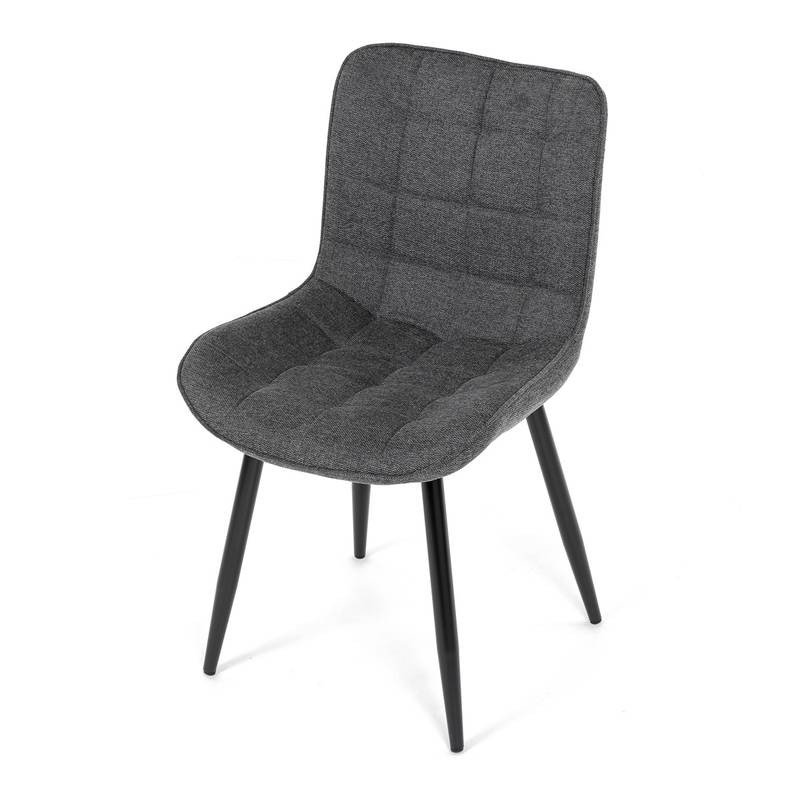 Autronic - Židle jídelní, šedá látka, černé kovové nohy - HC-462 GREY2