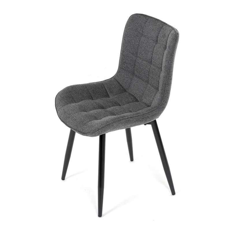 Autronic - Židle jídelní, šedá látka, černé kovové nohy - HC-462 GREY2