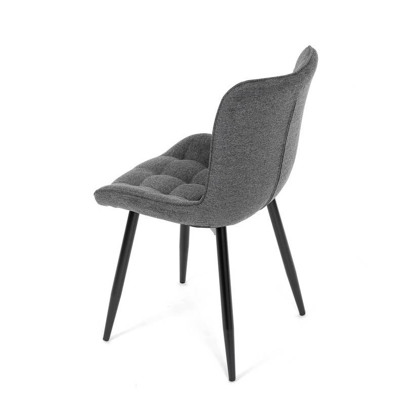 Autronic - Židle jídelní, šedá látka, černé kovové nohy - HC-462 GREY2
