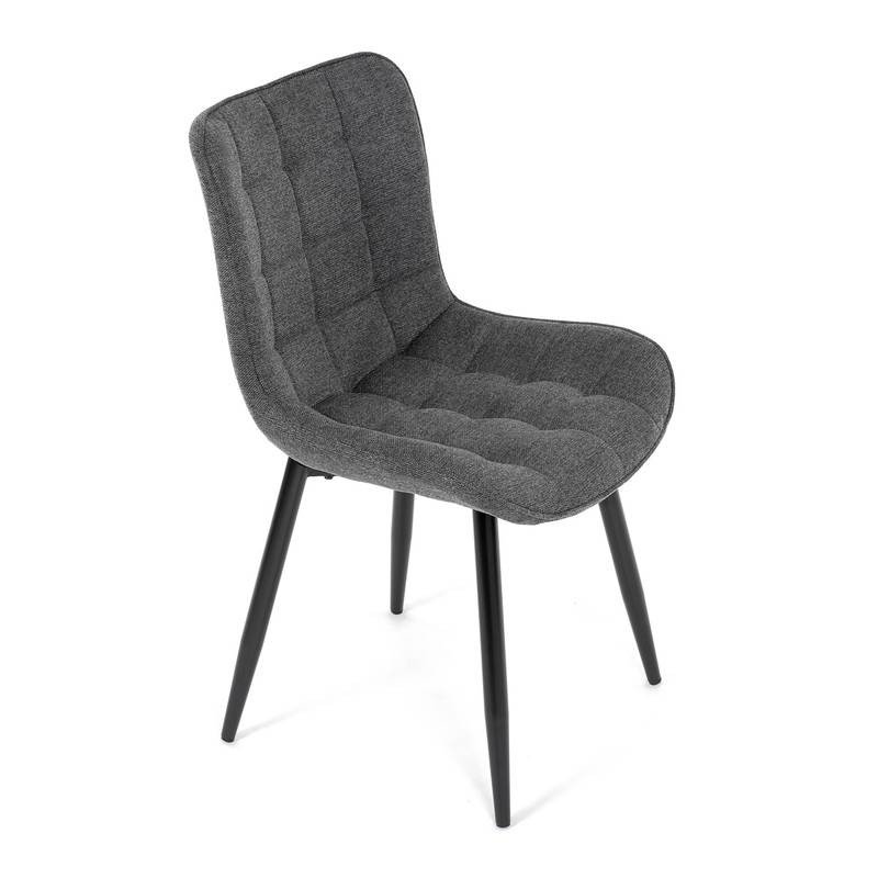 Autronic - Židle jídelní, šedá látka, černé kovové nohy - HC-462 GREY2