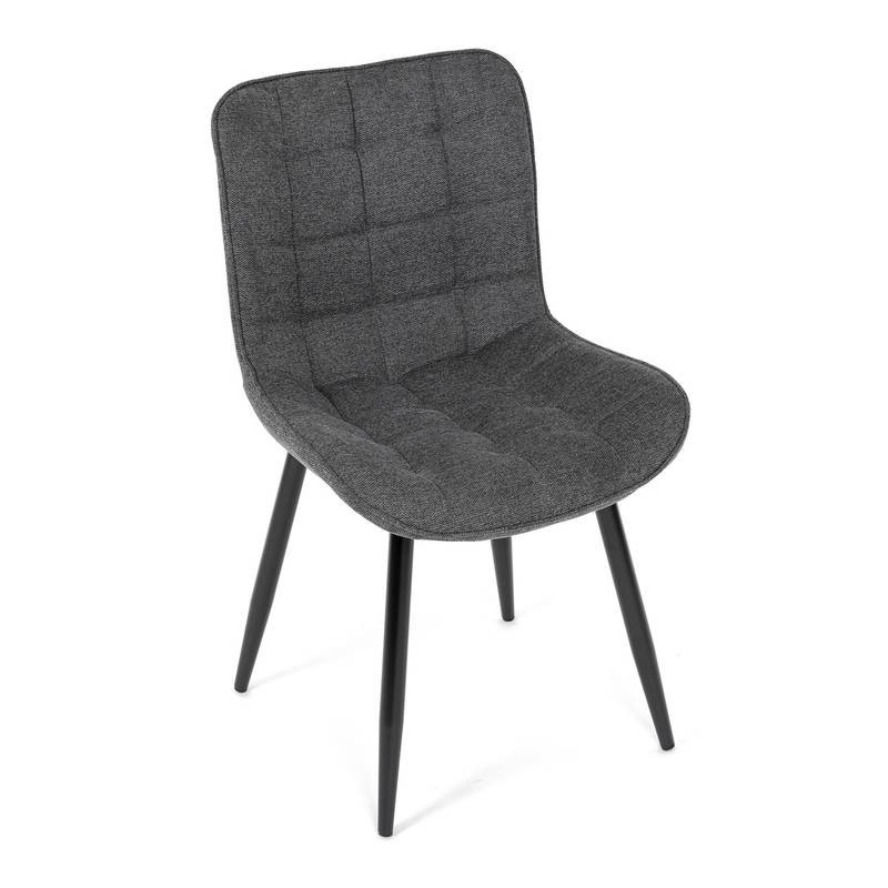 Autronic - Židle jídelní, šedá látka, černé kovové nohy - HC-462 GREY2