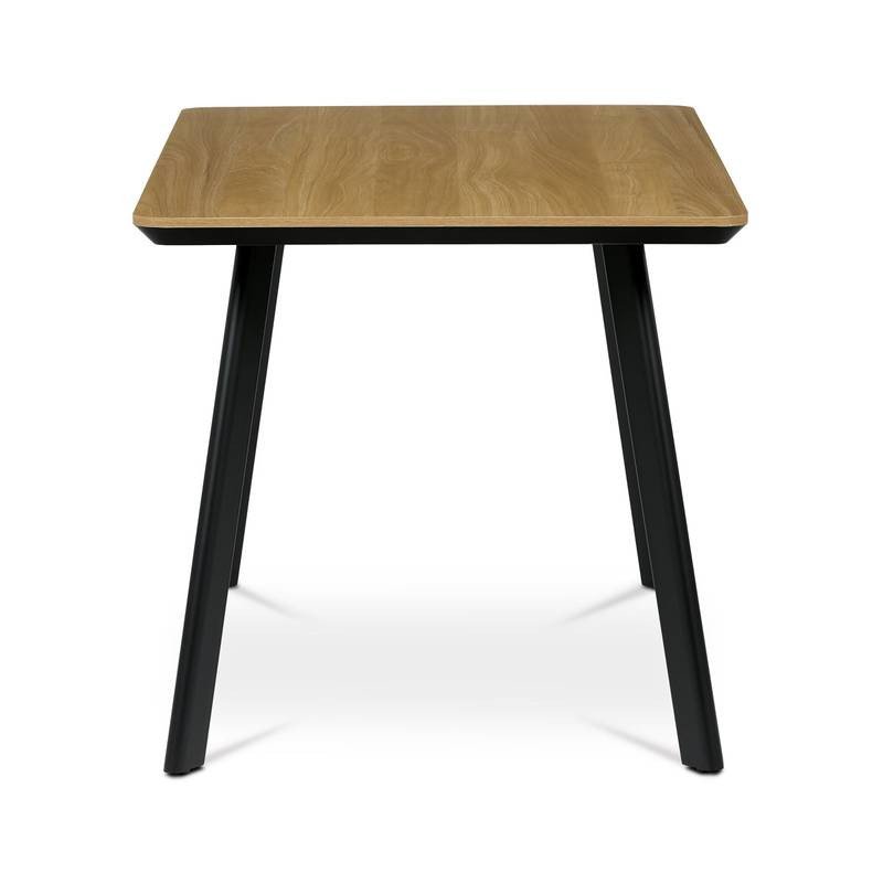 Autronic - Stůl jídelní 140x80 cm, MDF deska, Melamine dekor dub, kov, černý lak - HT-531 OAK NOVINKA