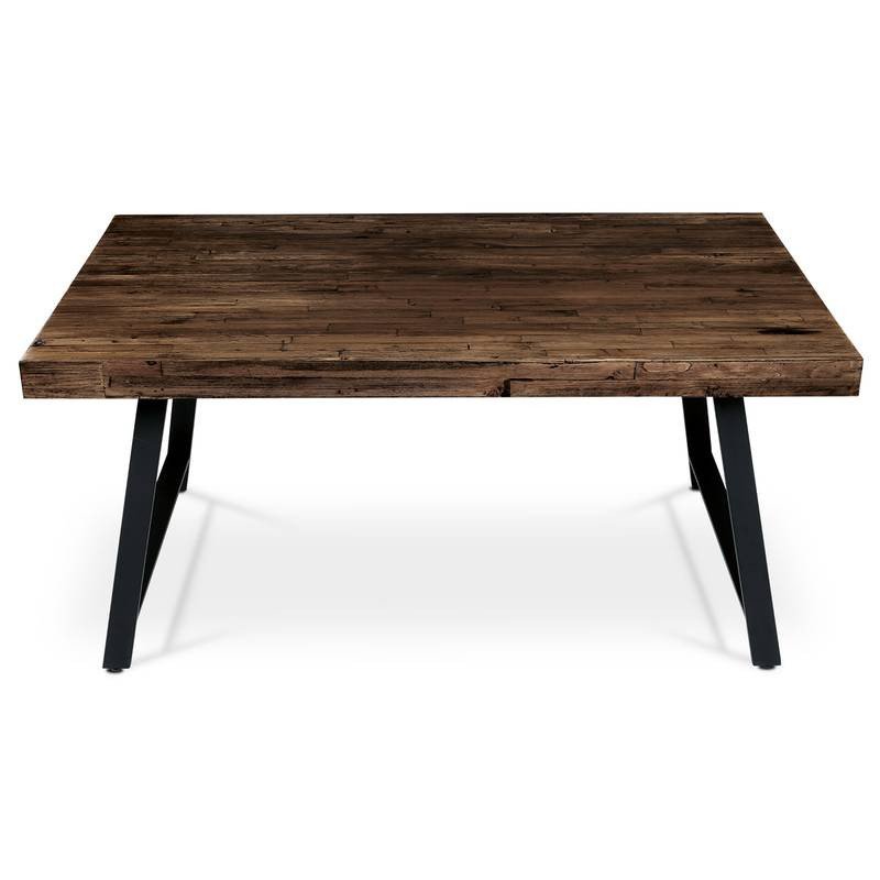 Autronic - Jídelní stůl, 160x90x76 cm, MDF deska, dýha borovice, kovové nohy, černý lak - HT-534 PINE AKCE