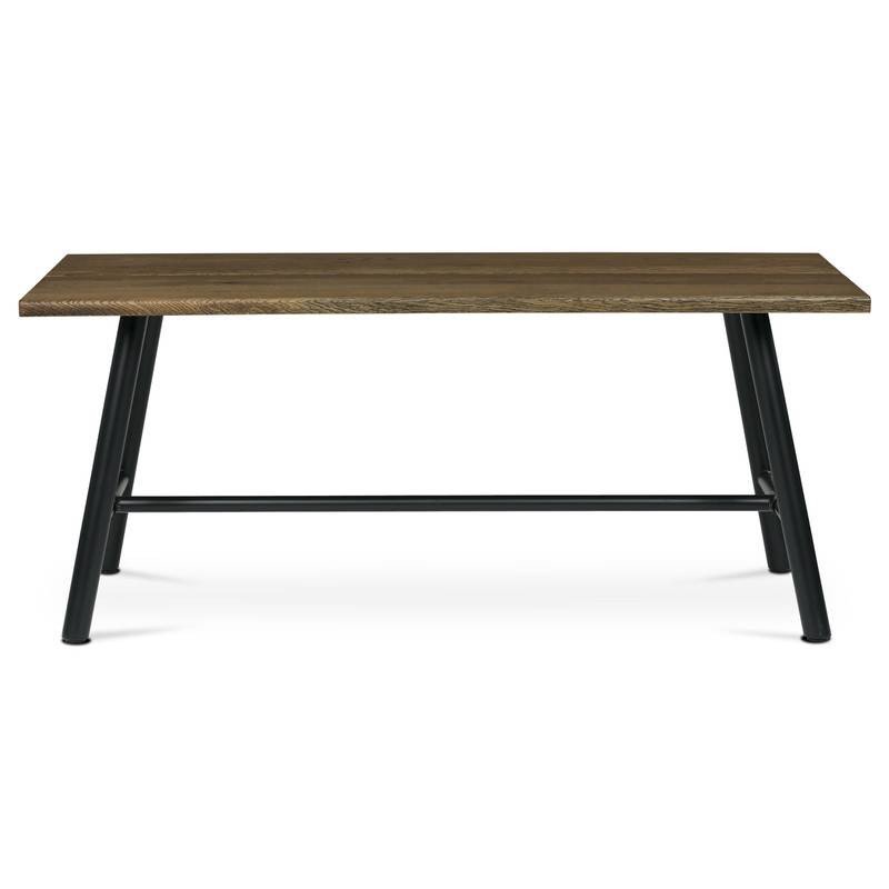 Autronic - Stůl jídelní, 180x90cm, dýha, barva ořech, kovová černá noha - HT-T1818 WAL NOVINKA