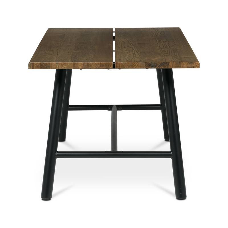 Autronic - Stůl jídelní, 180x90cm, dýha, barva ořech, kovová černá noha - HT-T1818 WAL NOVINKA