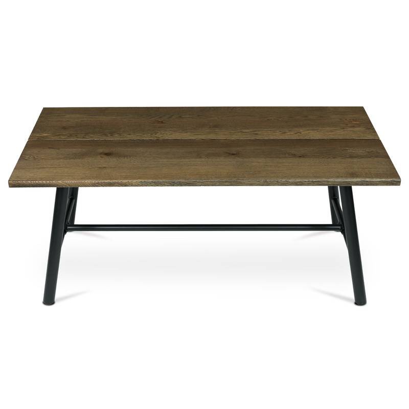 Autronic - Stůl jídelní, 180x90cm, dýha, barva ořech, kovová černá noha - HT-T1818 WAL NOVINKA