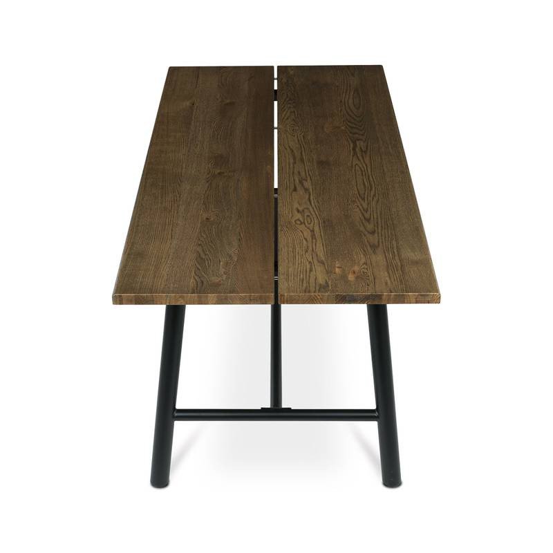 Autronic - Stůl jídelní, 180x90cm, dýha, barva ořech, kovová černá noha - HT-T1818 WAL NOVINKA