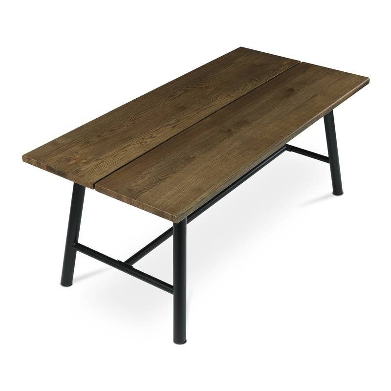 Autronic - Stůl jídelní, 180x90cm, dýha, barva ořech, kovová černá noha - HT-T1818 WAL NOVINKA