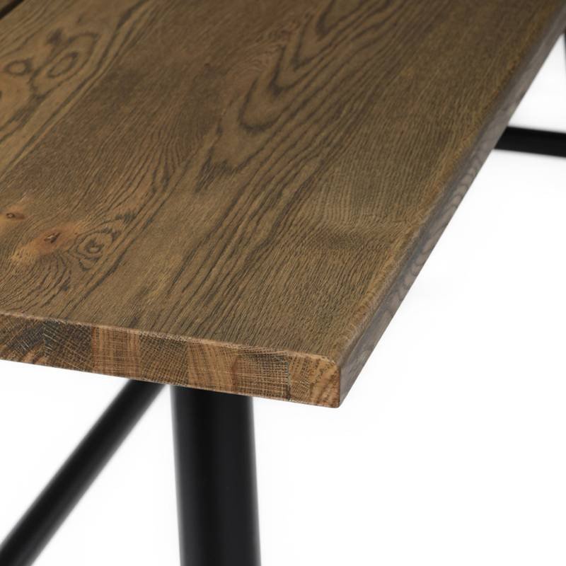 Autronic - Stůl jídelní, 180x90cm, dýha, barva ořech, kovová černá noha - HT-T1818 WAL NOVINKA