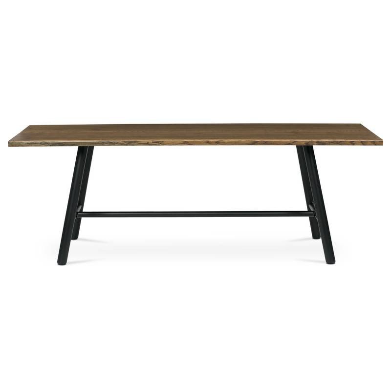 Autronic - Stůl jídelní, 220x90cm, dýha, barva ořech, kovová černá noha - HT-T1822 WAL NOVINKA