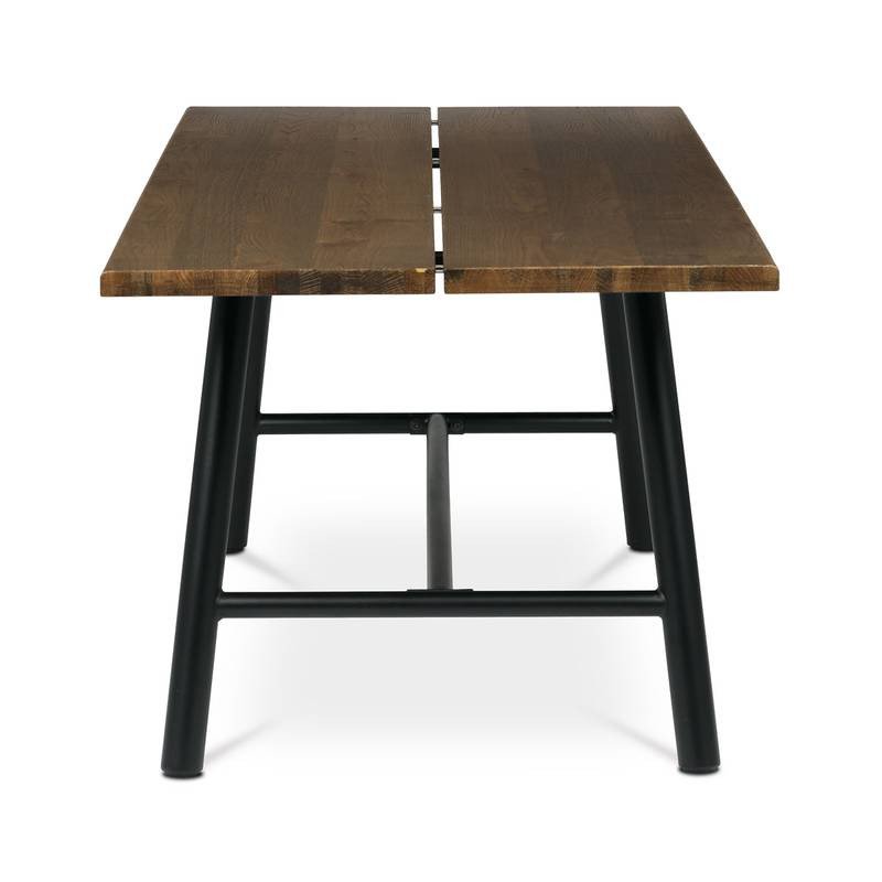 Autronic - Stůl jídelní, 220x90cm, dýha, barva ořech, kovová černá noha - HT-T1822 WAL NOVINKA