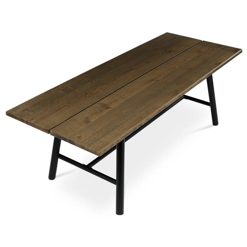 Autronic - Stůl jídelní, 220x90cm, dýha, barva ořech, kovová černá noha - HT-T1822 WAL NOVINKA