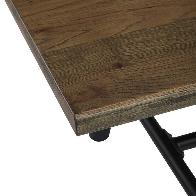 Autronic - Stůl jídelní, 220x90cm, dýha, barva ořech, kovová černá noha - HT-T1822 WAL NOVINKA