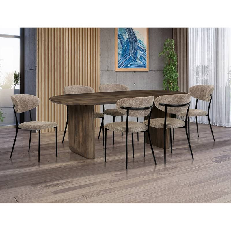 Autronic - Stůl jídelní, 200x100x77 cm, MDF deska, 3D dekor ořech. - HT-W1578 WAL NOVINKA