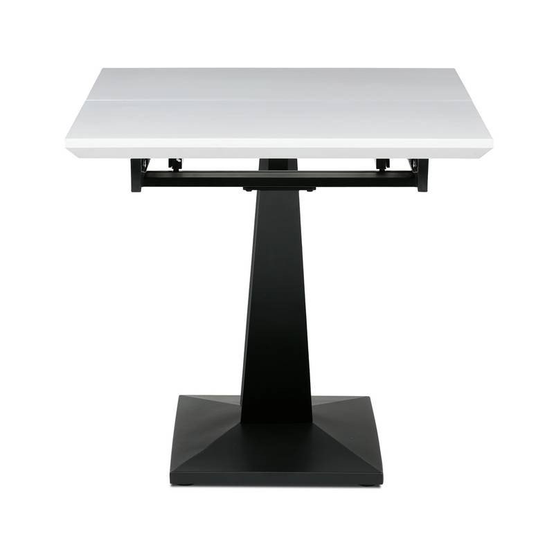 Autronic - Stůl jídelní, 140+40x85, bílá matná MDF deska, černé kovové nohy. - HT-W1630 WT NOVINKA