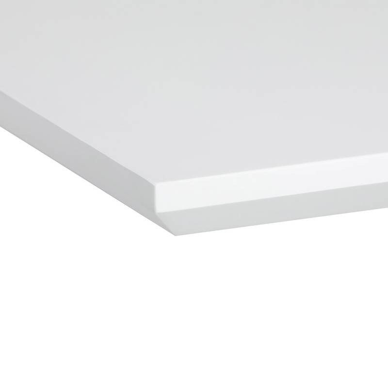 Autronic - Stůl jídelní, 140+40x85, bílá matná MDF deska, černé kovové nohy. - HT-W1630 WT NOVINKA