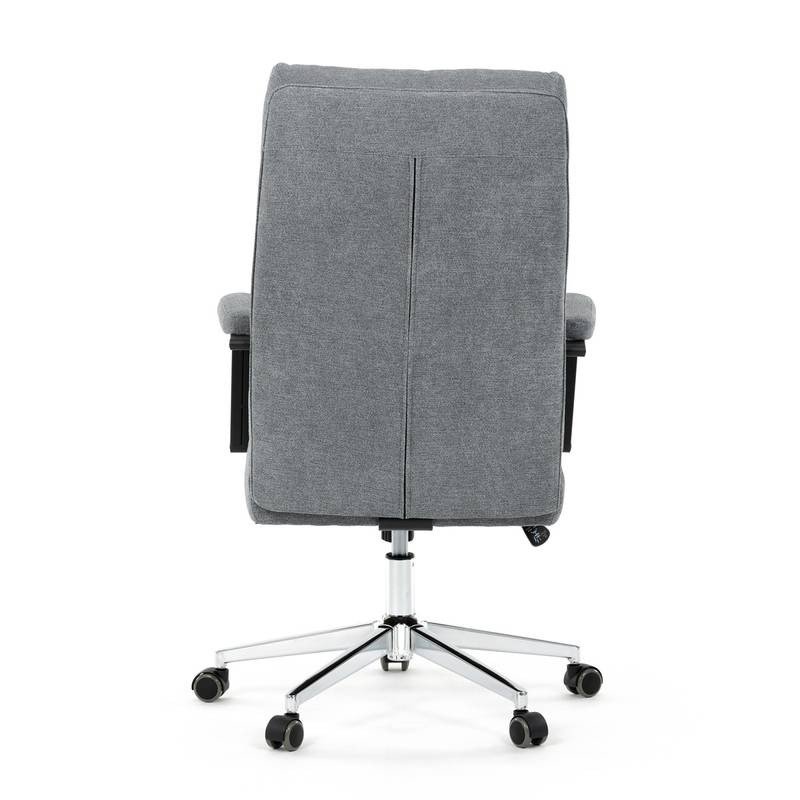 Autronic - Židle kancelářská, šedá látka, kříž kov chromový, houpací mechanismus, čalouněné područky - KA-D8204 