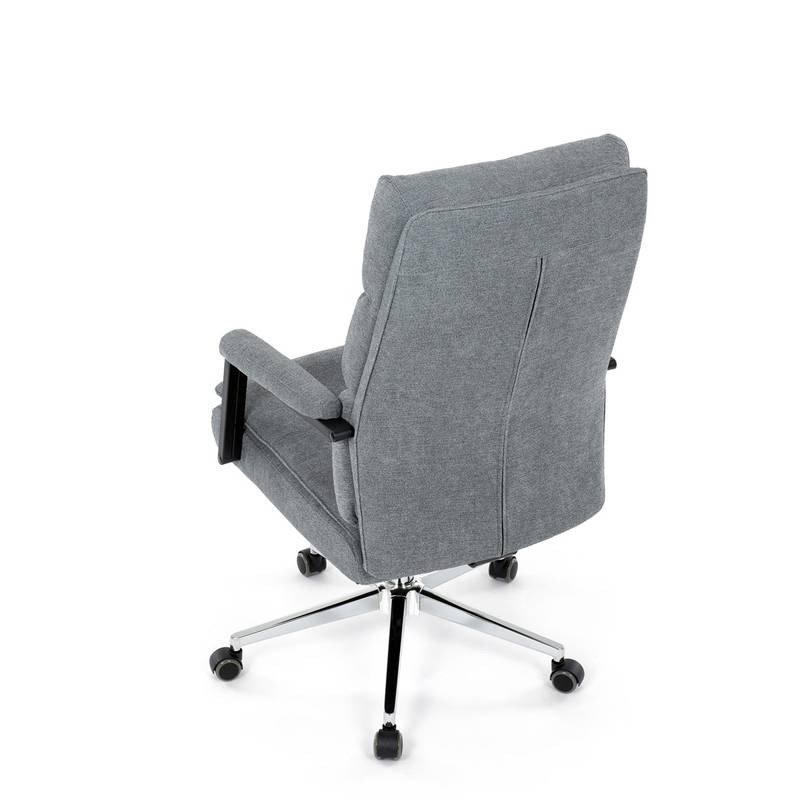 Autronic - Židle kancelářská, šedá látka, kříž kov chromový, houpací mechanismus, čalouněné područky - KA-D8204 
