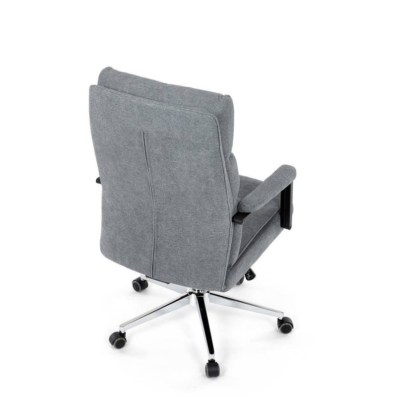 Autronic - Židle kancelářská, šedá látka, kříž kov chromový, houpací mechanismus, čalouněné područky - KA-D8204 
