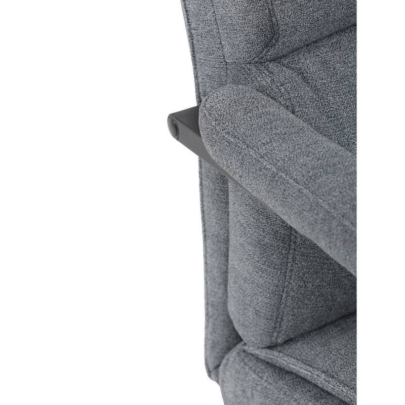 Autronic - Židle kancelářská, šedá látka, kříž kov chromový, houpací mechanismus, čalouněné područky - KA-D8204 