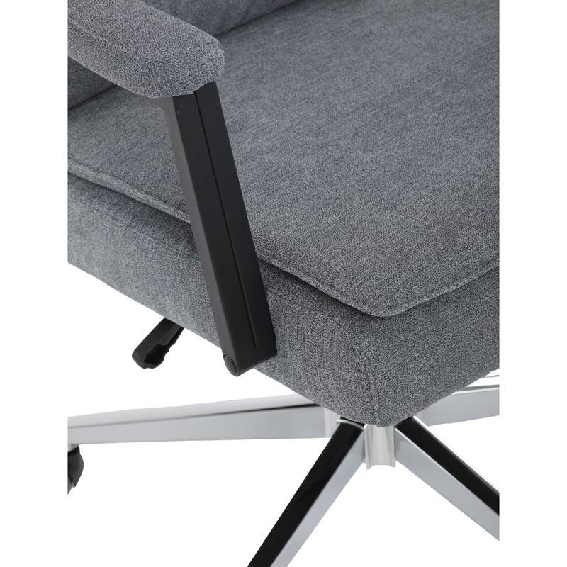 Autronic - Židle kancelářská, šedá látka, kříž kov chromový, houpací mechanismus, čalouněné područky - KA-D8204 