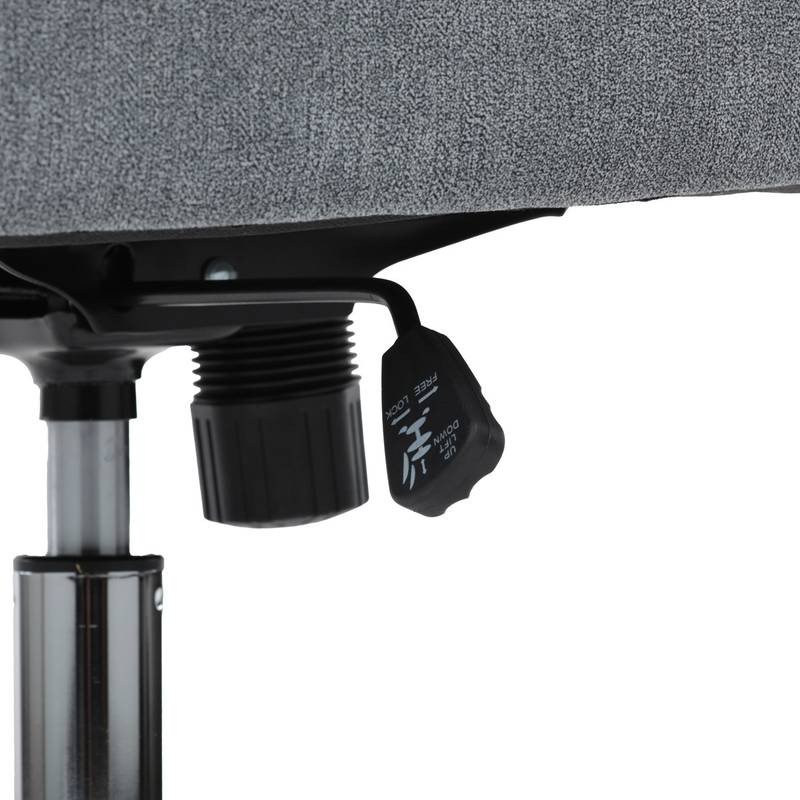 Autronic - Židle kancelářská, šedá látka, kříž kov chromový, houpací mechanismus, čalouněné područky - KA-D8204 