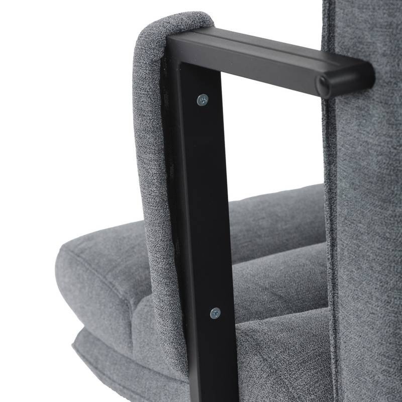 Autronic - Židle kancelářská, šedá látka, kříž kov chromový, houpací mechanismus, čalouněné područky - KA-D8204 