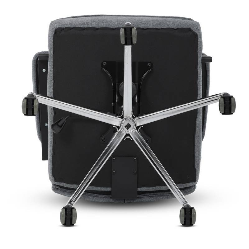 Autronic - Židle kancelářská, šedá látka, kříž kov chromový, houpací mechanismus, čalouněné područky - KA-D8204 