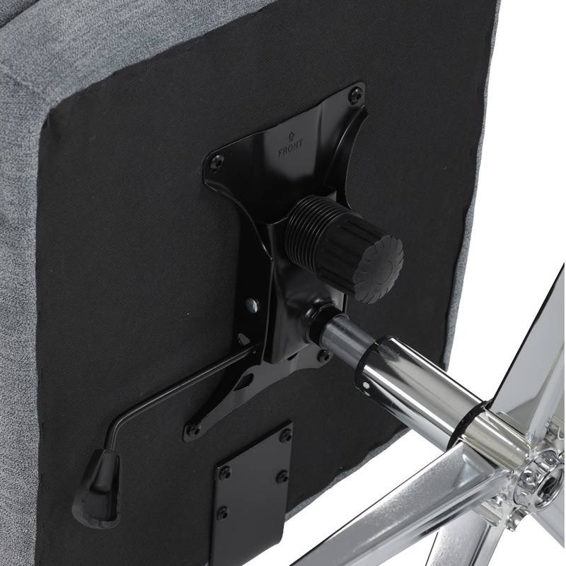 Autronic - Židle kancelářská, šedá látka, kříž kov chromový, houpací mechanismus, čalouněné područky - KA-D8204 