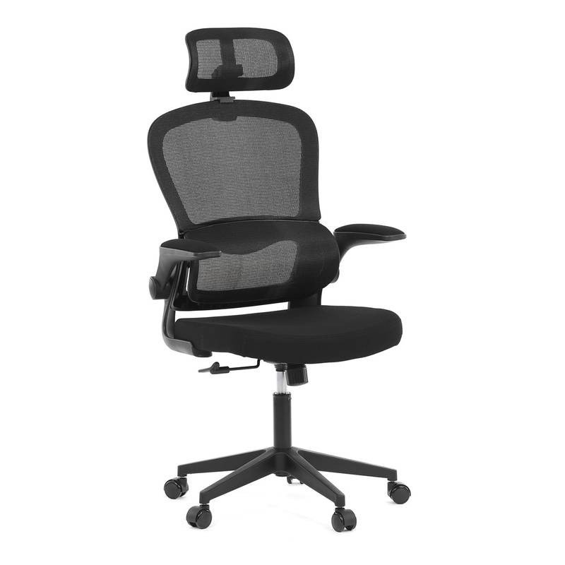 Autronic - Židle kancelářská, černý mesh, černý plast, nastavitelný podhlavník, bederní opěrka - KA-E530 BK