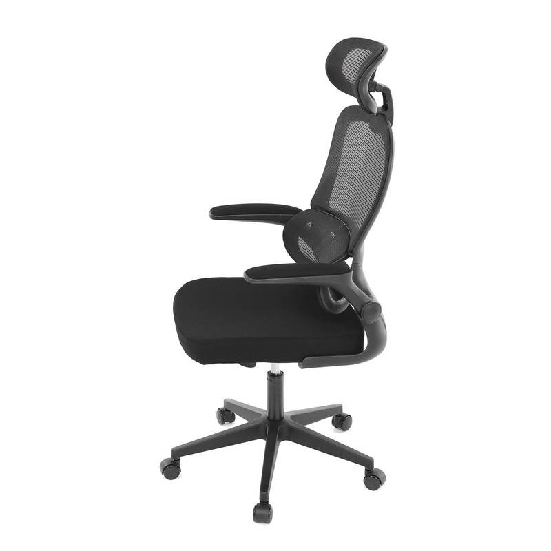 Autronic - Židle kancelářská, černý mesh, černý plast, nastavitelný podhlavník, bederní opěrka - KA-E530 BK