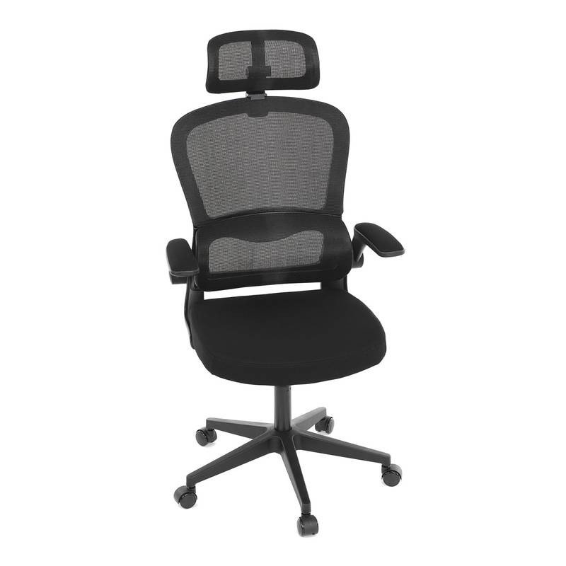 Autronic - Židle kancelářská, černý mesh, černý plast, nastavitelný podhlavník, bederní opěrka - KA-E530 BK