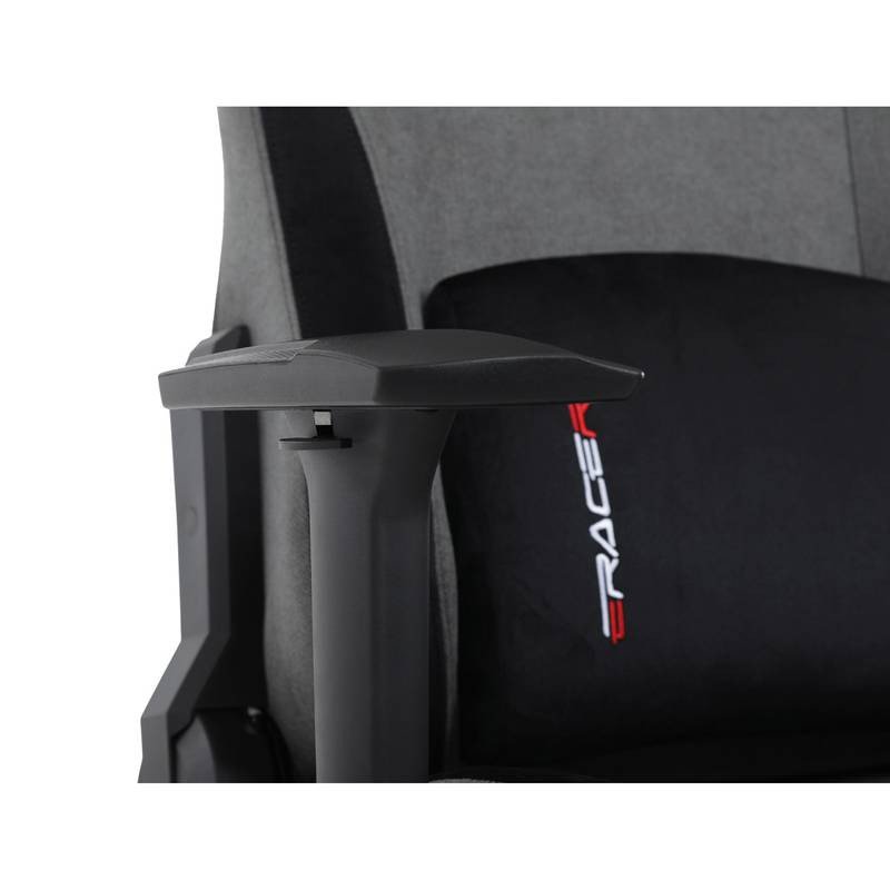 Autronic - Herní křeslo, šedá látka, houpací mechanismus, polohování opěradla 90°-180°, 3D područky, polštáře z p