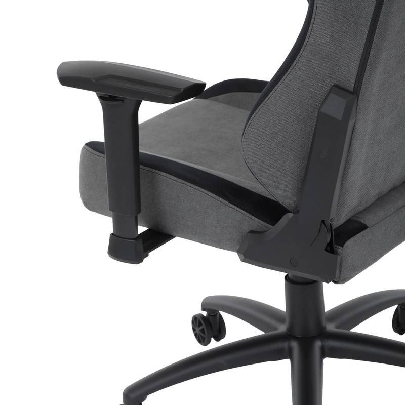 Autronic - Herní křeslo, šedá látka, houpací mechanismus, polohování opěradla 90°-180°, 3D područky, polštáře z p