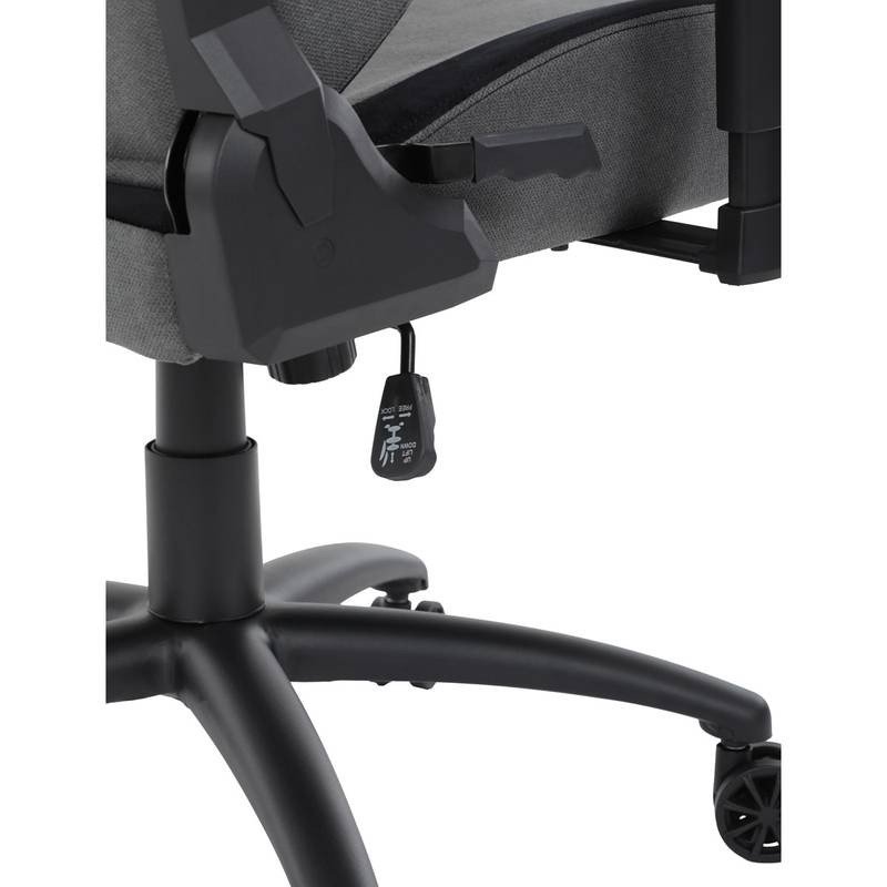 Autronic - Herní křeslo, šedá látka, houpací mechanismus, polohování opěradla 90°-180°, 3D područky, polštáře z p