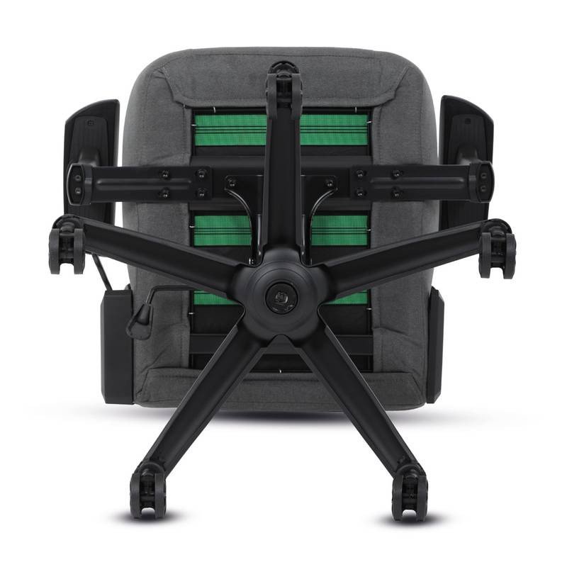 Autronic - Herní křeslo, šedá látka, houpací mechanismus, polohování opěradla 90°-180°, 3D područky, polštáře z p